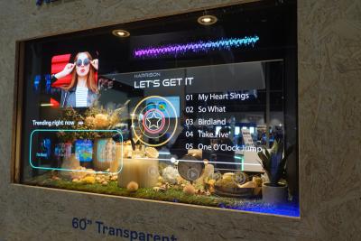 AUO 60-inch transparent microLED prototype, Displayweek 2024