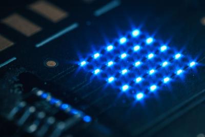 Mini-LED board with conductive adhesive, DELO